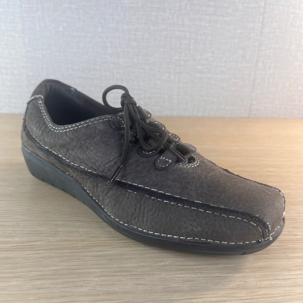 SoftWalk Windsor Brown Nubuck Leather Comfort Oxfords Shoes Womens 7M